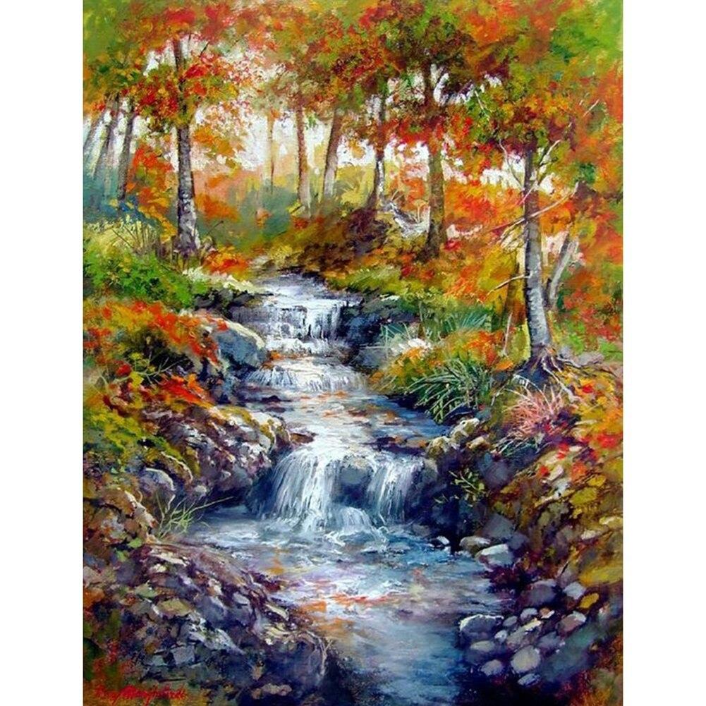 DIY Diamond Painting Landscape Sunset Sea Full Drill Embroidery Tree Scenery Mosaic Art Picture of Rhinestones Home Decoration