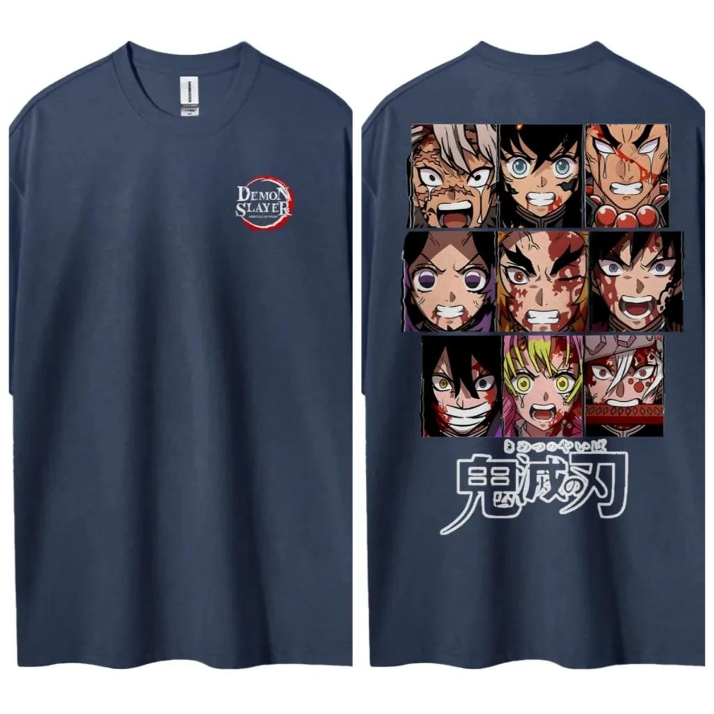 Hot Sale Anime Peripherals Demon Slayer Manga Graphic Print Short-sleeved Men Women Cotton Comfortable Soft  Loose Casual Oversized Top Summer New Tee