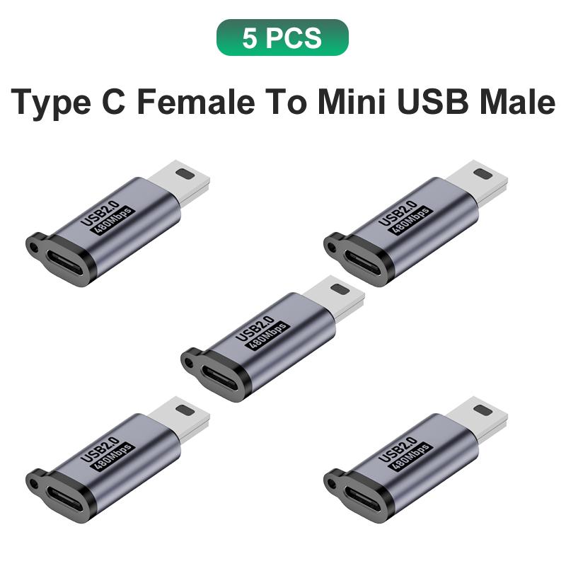 Адаптер USB Type C USB C Type-C Female To Mini USB Male Конвертеры Зарядное устройство Кабель для передачи данных Адаптер USBC