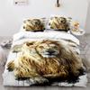 Lion Duvet Cover Set 3D Print Wild Animal Under Sunshine King Queen Size For Teens Kids Bedding Set Polyester Comforter Cover