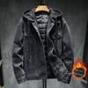 Men's Lined Thickened Windproof Warm Denim Jacket Lined Removable Plus Size Snow Denim Jacket