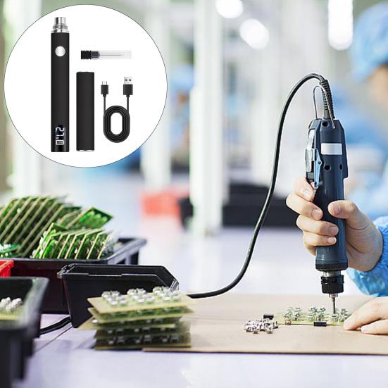 Комплект паяльника с цифровым дисплеем, регулируемой температурой, портативный, легкий, перезаряжаемый, набор для паяльника