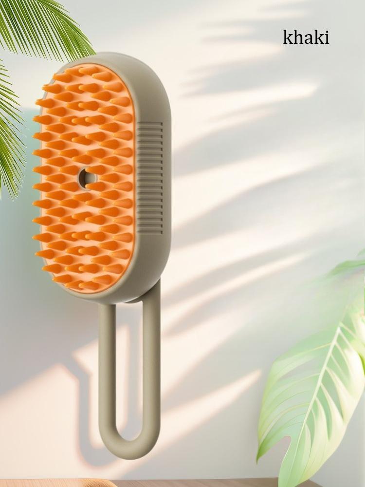 Электрическая Распыляющая Массажная Щетка-Расческа для Питомцев Удаление Летающих Волос Щетка для Купания Инструмент для Груминга Собаки Кошки Распыление Одной Кнопкой Очистка Грумер