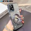 KEYSION Роскошный блестящий чехол с драгоценными камнями и магнитной застежкой для телефона VIVO Y21 Y21S Y21T Y33S Y33T T1X, противоударный чехол с подставкой-зеркалом для макияжа