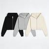 Autumn and winter short zipper hooded sweater women's loose casual sports jacket versatile trendy top