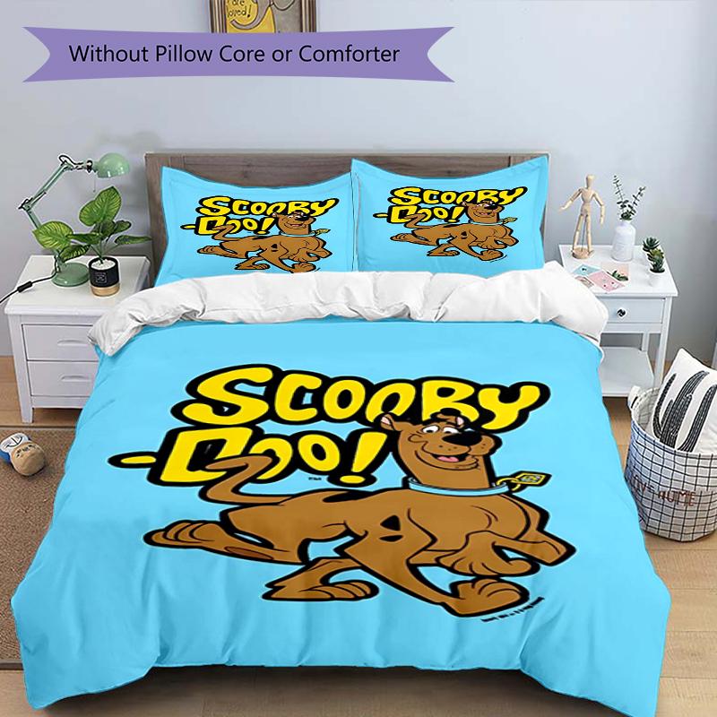 3 шт. Комплект постельного белья Scooby-Doo Пододеяльник на молнии Включает 1 пододеяльник и 2 наволочки, Мягкий и удобный для всех сезонов.