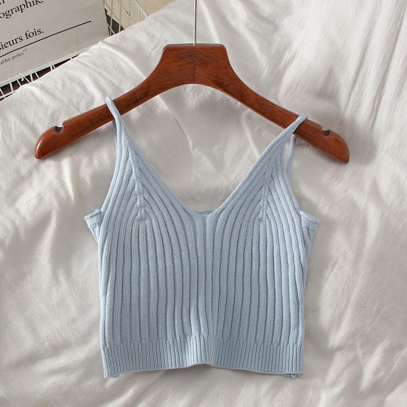 Сексуальные укороченные топы, вязаный топ на бретельках, женская летняя майка с открытой спиной, модный топ в рубчик, женский укороченный жилет без рукавов