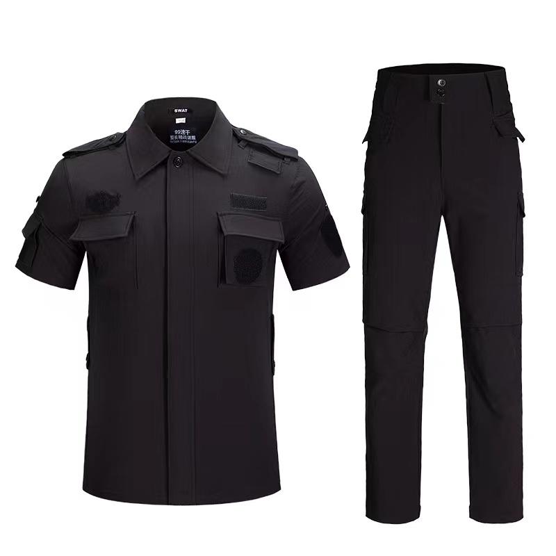 99 быстро устанавливаемая черная, темно-синяя нашивка на липучке, приемлемая рабочая одежда SS с короткими рукавами, полицейская униформа охранника для взрослых унисекс