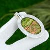 Natural Unakite Gemstone Indian Jewelry 925 Sterling Silver Pendant For Girls
