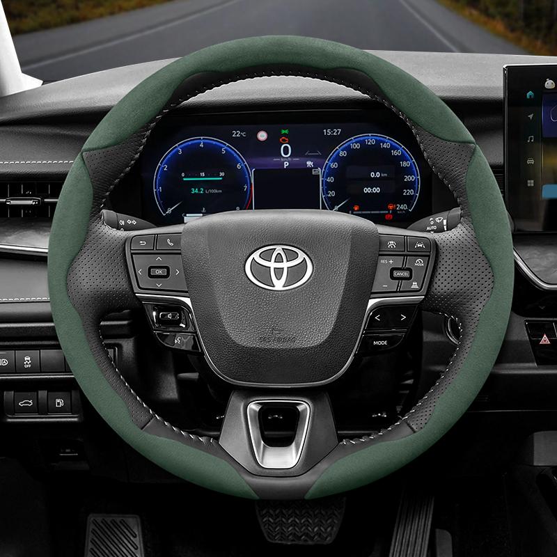 Подходит для Toyota Противоскользящая Пряжка Сегментированная Замшевая Накладка на Руль Подходит для Yaris Auris Chr Corolla Rav4 Hilux Wish Roomy Aqua Probox Prius