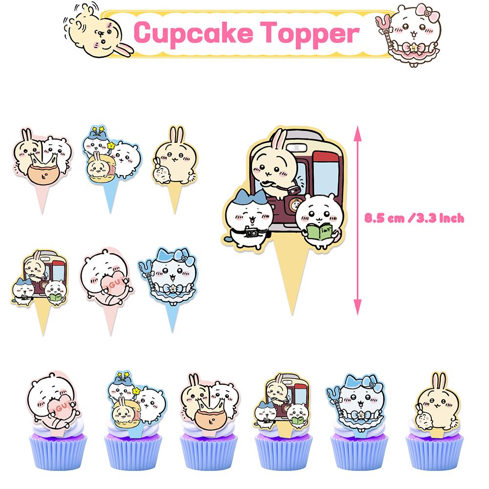 30 шт. Товары для вечеринки Chiikawa, включая баннер, топперы для торта, воздушные шары