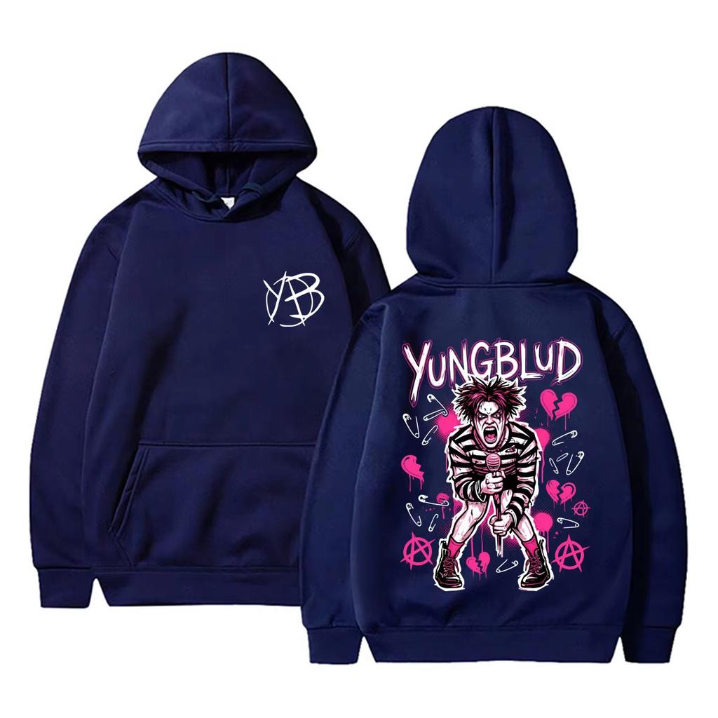 Горячий певец Yungblud Черный Клуб Сердец Худи Мужчины Женщины Мода Хип-Хоп Толстовка Мужская Винтажная Рок Оверсайз Худи с Капюшоном