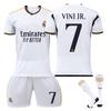 Подростки Дети Взрослые Индивидуальное Имя Футбольные Комплекты 23/24 Реал Мадрид Домашний №7 Вини Жуниор Спортивный Тренировочный Комплект Формы с Носками