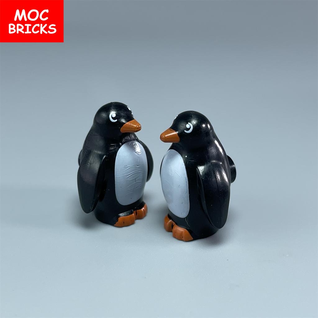 MOC Bricks Ice Animal Polar Penguin Beach Building Blocks Assembled Toys For Children Education Gifts