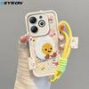 KEYSION Мультяшный милый плюшевый чехол с вышивкой для TECNO Spark Go 2024 20 20C со шнурком из искусственной кожи, противоударный чехол для телефона Pop 8