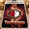 Flannel BlanketFeyenoord Custom Name Text Personalized Soft Warm Throw Blanket Home Decor Gift