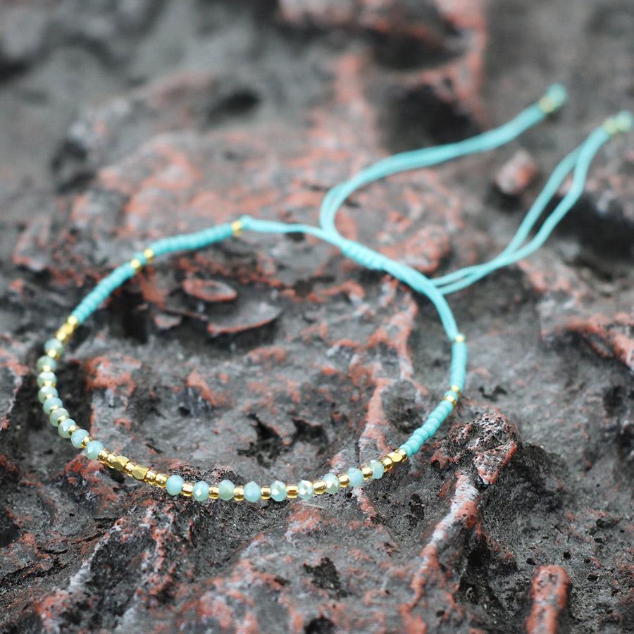 Стеклянный хрустальный бисер изысканный маленький браслет женский рисовый бисер нить ручная работа пара счастливая ручная веревка для подруг