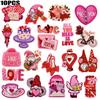 10pcs /Lots Valentine 'S Day Embroidered Patches Pink Love Heart Patch Iron On Patches For Clothing Holiday Decoration Gift Diy 