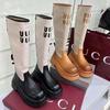 Брюки-сапоги 2025 лето новые универсальные ботинки на платформе женские модные ботинки простые подиумные модные ботинки Мартин