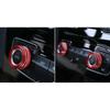 For BMW X1 F48 2016-2020 Aluminum alloy red console AC CD knob ring trim 3pcs
