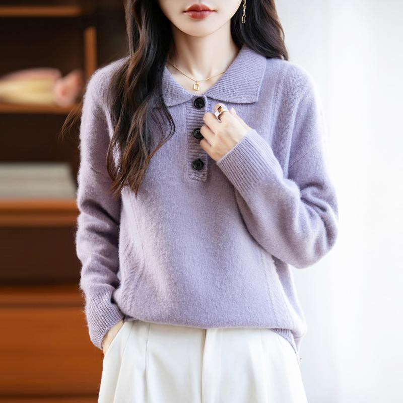 Женский кашемировый свитер Qinghe кашемир 30% кашемир 70% шерсть осенне-зимний пуловер теплый и модный