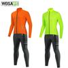 Комплекты для велоспорта WOSAWE Мужские трикотажные брюки с гелевой подкладкой и длинными рукавами Одежда для шоссейного велосипеда