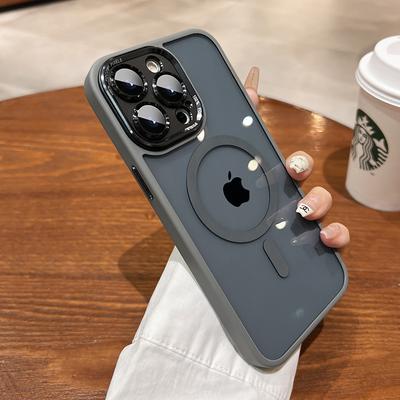 Металлическая линза с магнитной присоской, чехол для мобильного телефона Apple 17promax, новый iPhone 14, прозрачный, 15, простой мужской, 16