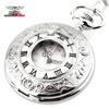 Ретро Римские Двойной Дисплей Откидные Карманные Часы-Кулон для Мужчин и Женщин