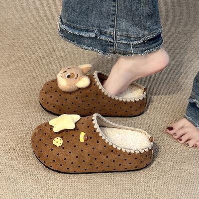 Мода Мори мультяшный щенок Мэнмэн звезда тапочки женские осень и зима ретро универсальный мешок голова хлопок буксир Биркентоу