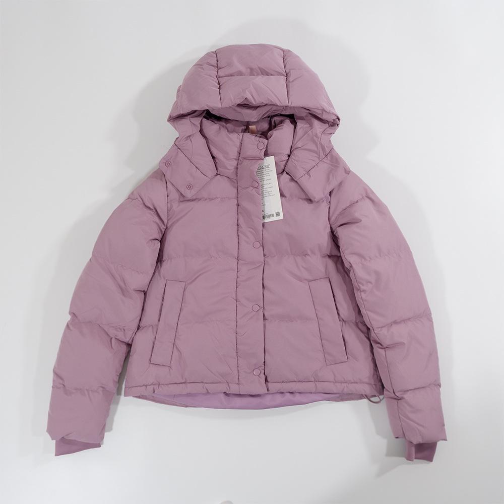 Куртка с капюшоном Lulu Short из утиного пуха, устойчивая к холоду: 4-сетчатый пуховик, съемный и теплый для фитнеса осенью/зимой