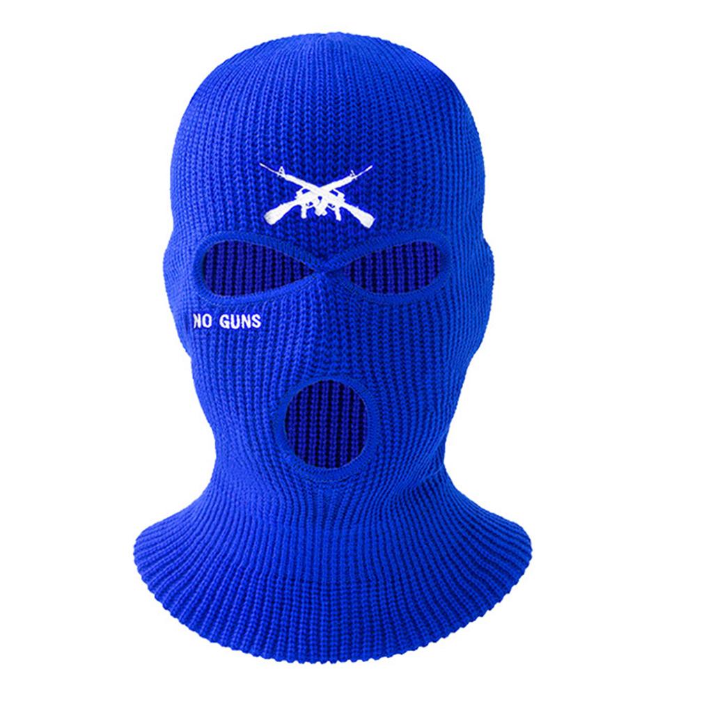 Косплей гангстерский головной убор с тремя отверстиями, ветрозащитная маска, зимняя теплая шапка для сноуборда, удобные мотоциклетные маски с вышивкой