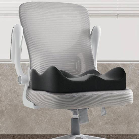 Ergonomic Seat Cushion Long Hours Sitting Memory Foam Butt Cushion Sciatica Relief Cushion for Tailbone Back Pain Relief Office Workers Car Drivers