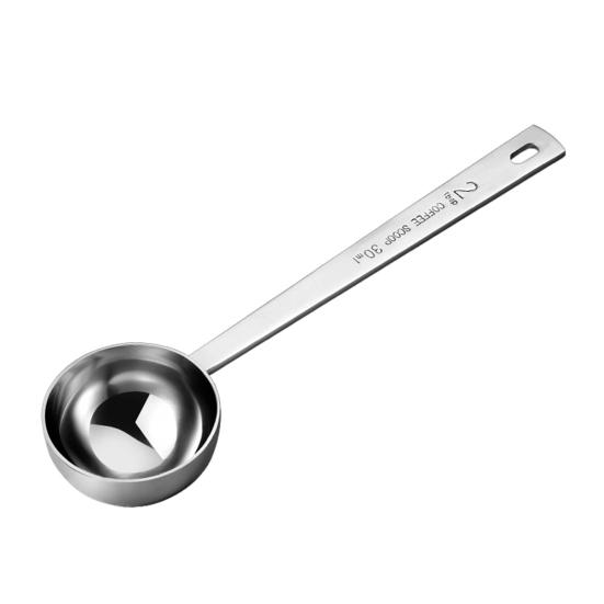 1/2Pcs Coffee Measuring Spoon Stainless Steel Tablespoon Scoop 15/30ML Long Handle Coffee Spoons for Ground Coffee Loose Tea Multifunctional