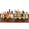 Role Theme Chess Set - Resin Material And Hand-Painted With Embossed Leather Chess Board - 32 Pieces - Ideal Gift Board Game