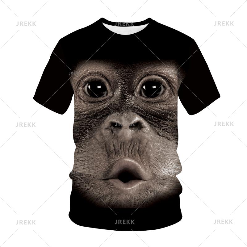 Men's and Women's 3D Monkey and Gorilla Printed T-shirts, Fun Streetwear, Fashionable Tops, Hip-hop T-shirts, Y2K Kawaii Children's Clothing