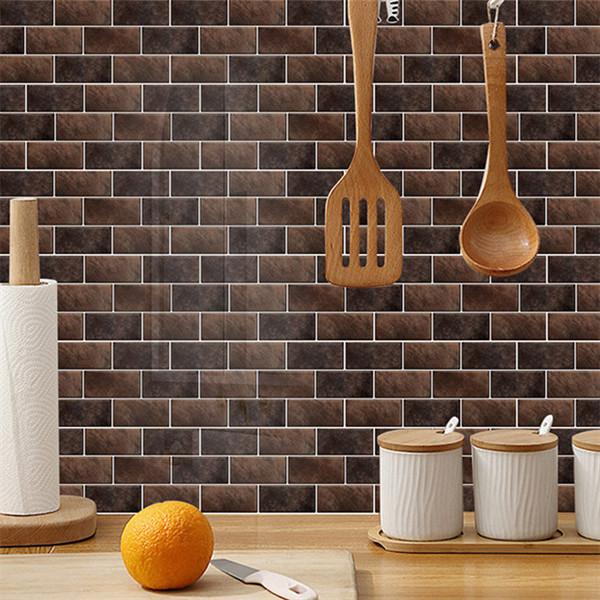 6 шт., маслостойкая наклейка для кирпичной плитки, наклейка на стену для кухни, самоклеющаяся водонепроницаемая наклейка для ванной, обои 15x30 см