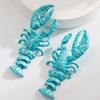 Metal Lobster Earrings Large Size Animal Drop Earrings Charm Crayfish Pendant Earrings  Casual