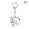 Cute Bubu Dudu Keychains Acrylic Cartoon Bear Keyring For Accessories Bag Pendant Key Chain Jewelry Fans Couple Love Gifts