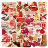 50Pcs/Set Renaissance . Retro Red Art Stickers DIY Fashion Waterproof Doodle Decals Stickers