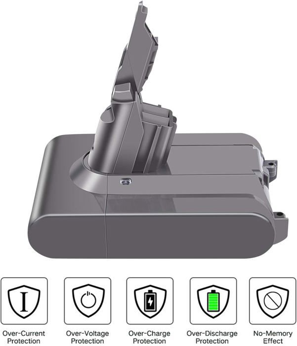 Batterie - Dyson - V7 - 6000mAh - Compatible avec plusieurs modèles - 1 Filtre inclus