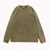 Heavy Washed-out Vintage 100% Cotton Long Sleeve T-shirt Men Loose Spring Autumn Round Neck Tees Tops