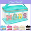 Прозрачная ПВХ дорожная косметичка с вышитыми буквами для хранения косметики и туалетных принадлежностей