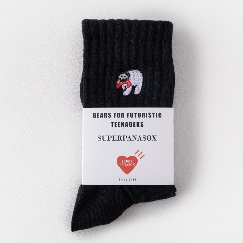 Cityboy Мужские модные носки до середины икры с мультяшной вышивкой - Спортивные носки с влагоотводящим эффектом для осени и зимы