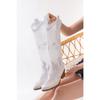 Длинные летние сапоги в стиле вестерн из белой кружевной ткани в ковбойском стиле