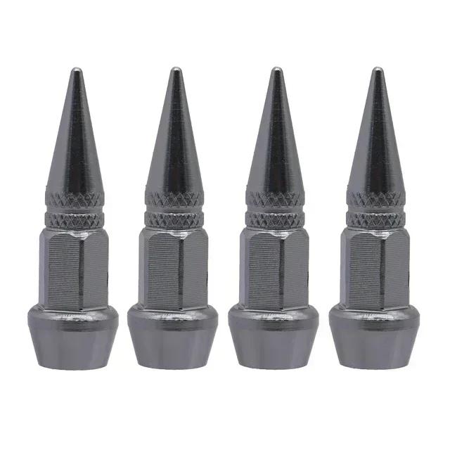 4pcs Car Tires Rim Valve Aluminum Car Wheel Tire Valve Caps Colorful Spiked Lug Nuts Wheel Air Valve Cover Automobile Parts