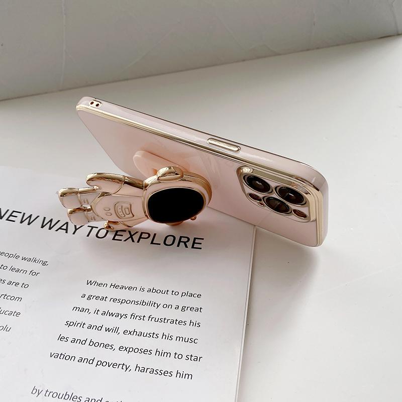 Кронштейн астронавта, мягкий чехол с квадратным краем и покрытием для телефона, роскошный чехол из ТПУ с покрытием для телефона OPPO