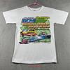 Винтажная футболка B M Drag Race 2000 года для взрослых, размер S, белые машины, стиль Y2K, двусторонняя, винтажная, стильная, повседневная, унисекс, модная, удобная