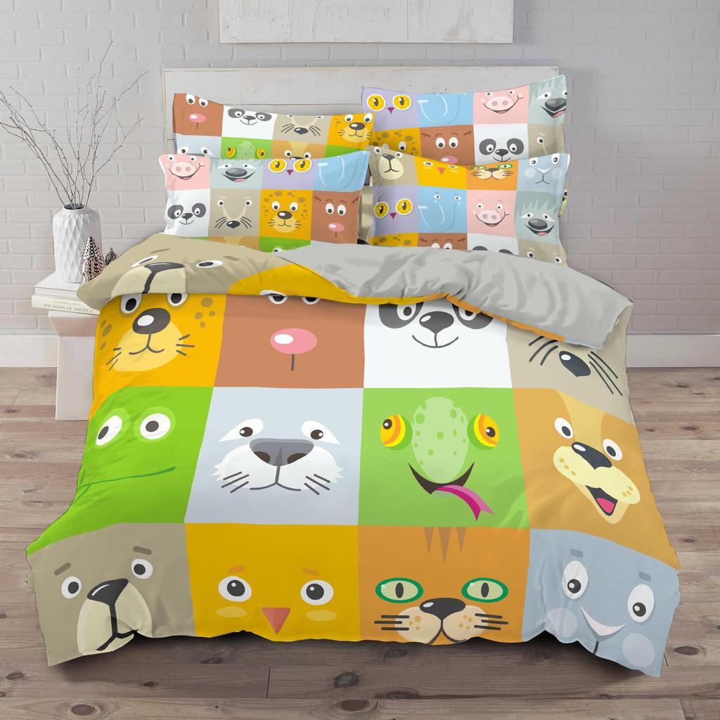 Комплект постельного белья с 3D мультяшными животными и сложенным одеялом и наволочкой с рисунком кошки, 2 или 3 предмета, AU240 * 270, крупногабаритное украшение для дома