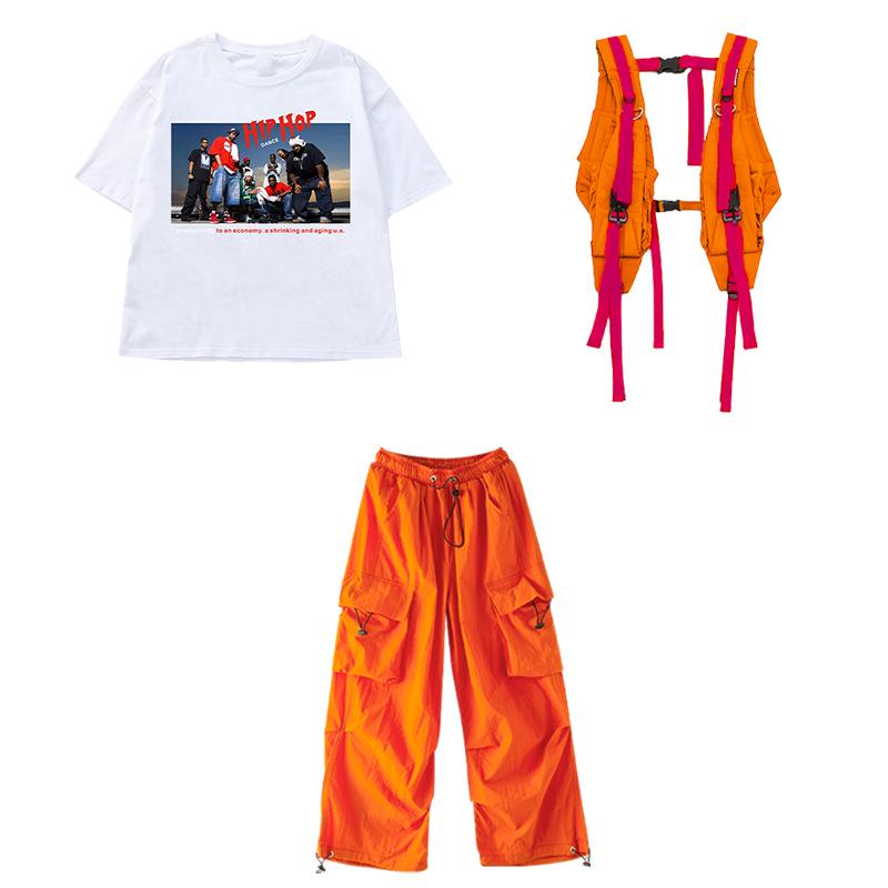 Детские костюмы для уличных танцев: Летняя одежда для выступлений в стиле джаз и хип-хоп для мальчиков и девочек