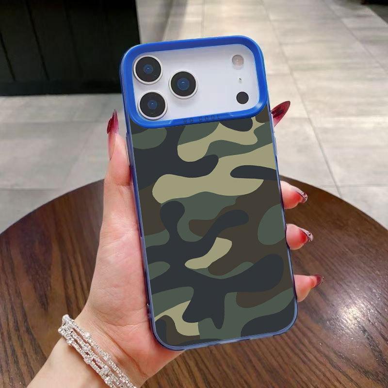 Военно-зеленый камуфляжный чехол для телефона для iPhone 17, 16 Pro Max, 14 Pro, 13, 15